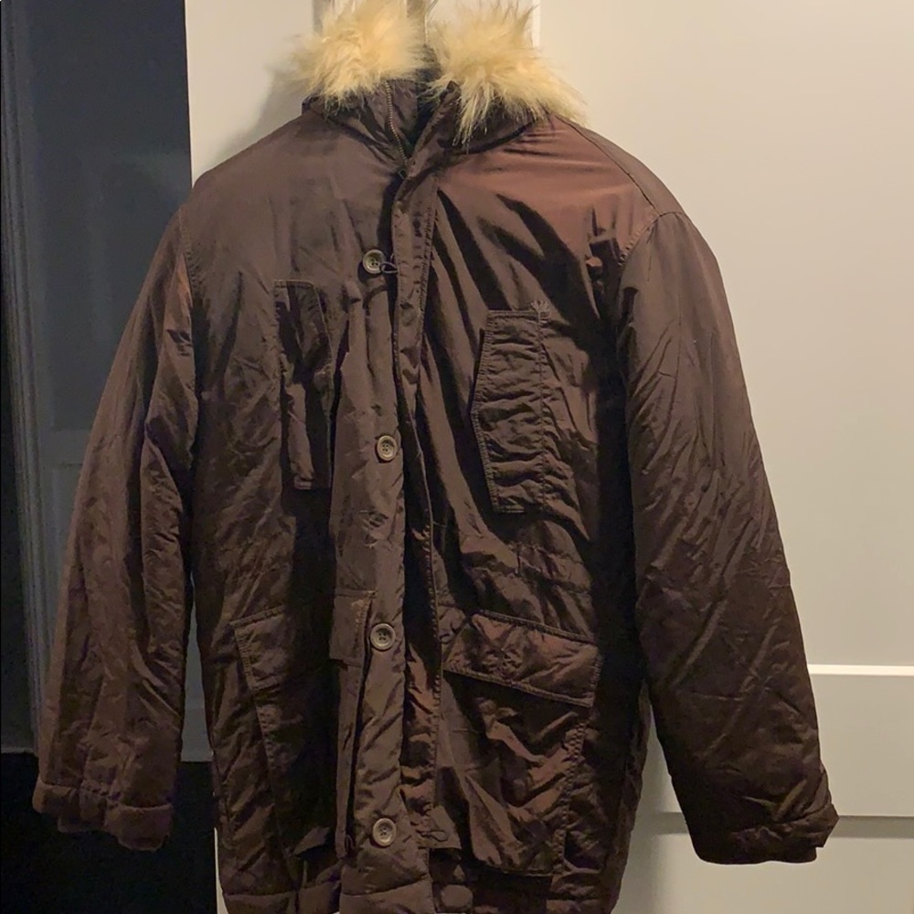 Timberland winter coat with faux fur hood